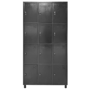 Roupeiro de Aço Premium 12 Portas Preto