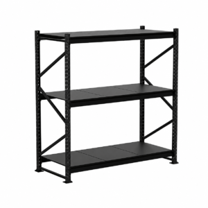 Porta Pallet Slim Preto 3 Níveis Prateleiras de Aço