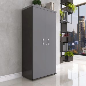 00 - Ambientada - Armário Alto PE40- Grafito - Preto