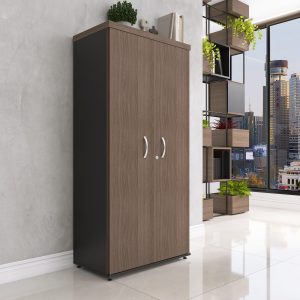 00 - Ambientada - Armário Alto PE40 - Walnut - preto